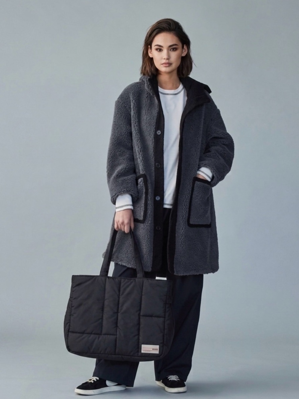 New WE-AR4 The Excess Quilted Patchwork Black Tote Bag